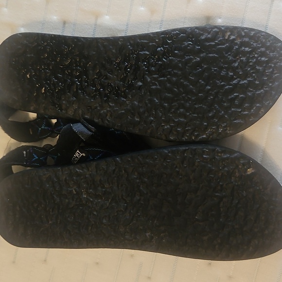 TEVA Black Sandals with Blue and Purple Accents, Size 11 - Picture 4 of 5